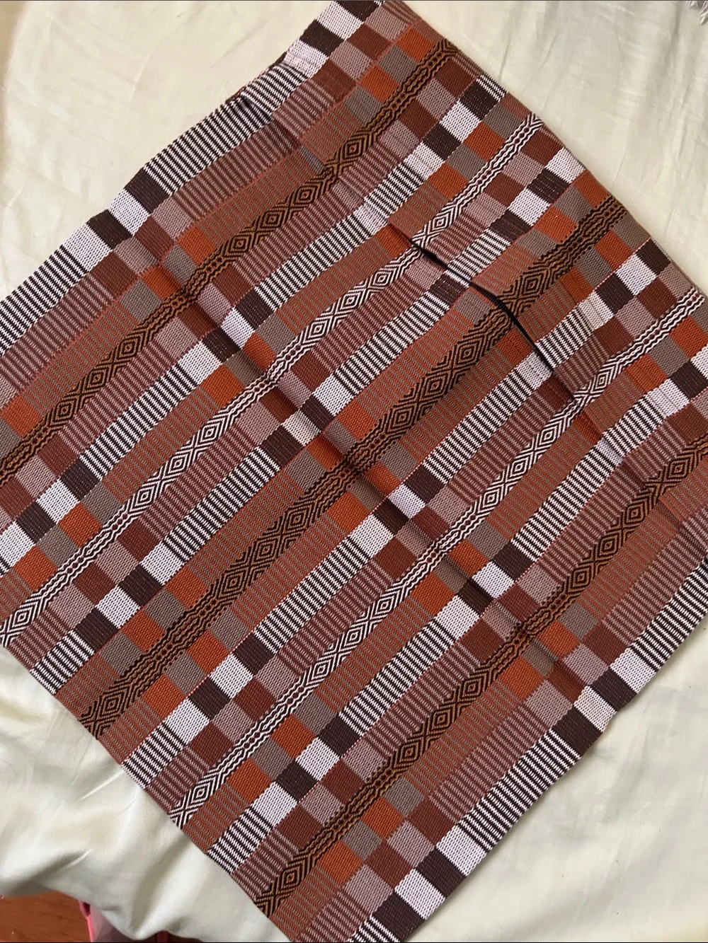 Pillow case Woven Placemat in Rust, Brown & Cream